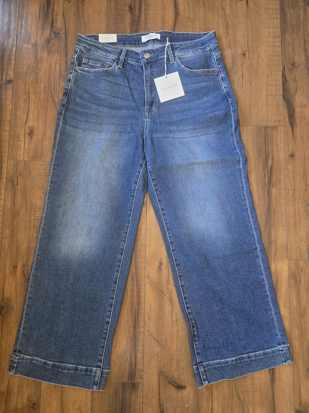Lovervet By Vervet Wide-Leg High Rise Stretch Denim Jeans 14W